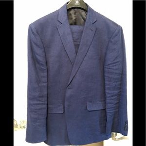 Calvin Klein Extreme Slim Fit Blue Linen Suit